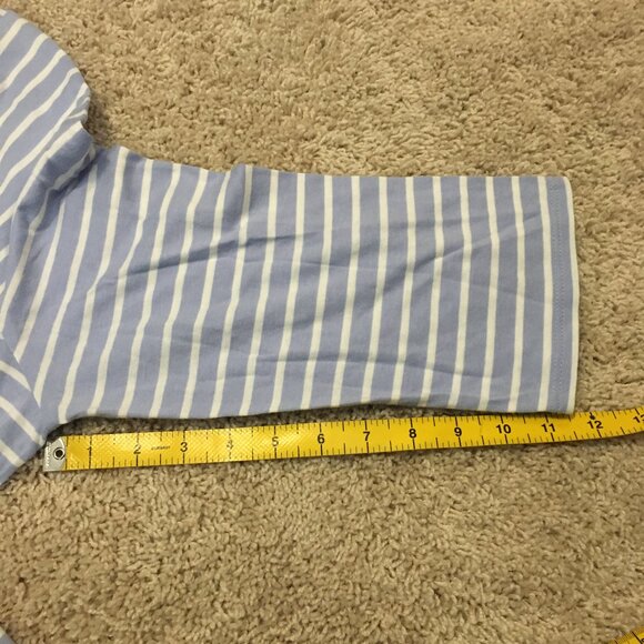 Talbots Cotton Modal Stripes & Lace Tie Up Top - Picture 13 of 14